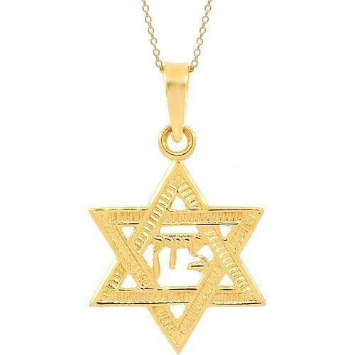 14k gold star of david pendant