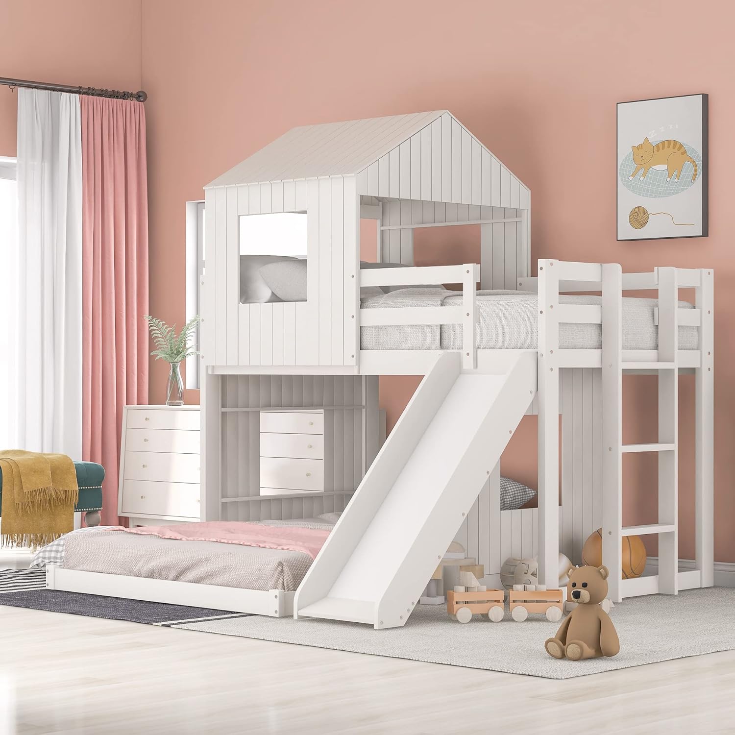 childrens bunk bed with slide