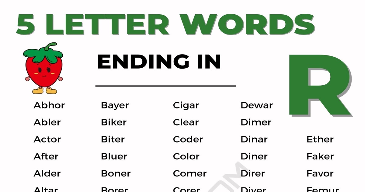 five letter words ending in ur