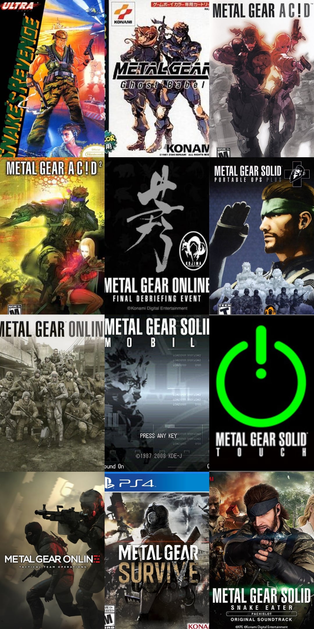 canon metal gear games