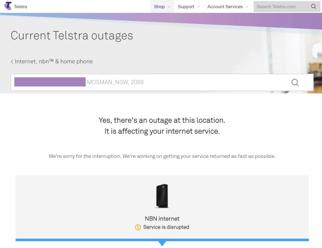 telstra bigpond outages