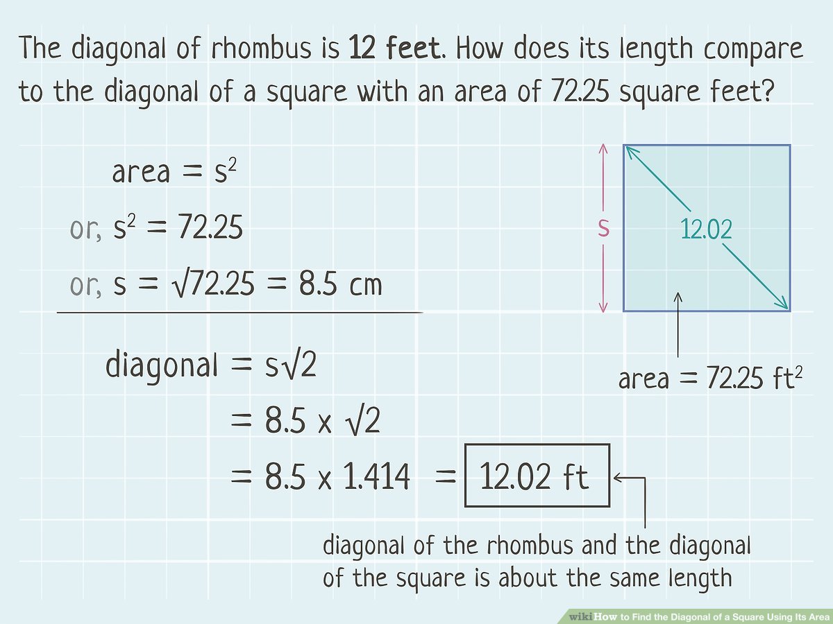 calculating diagonal of square