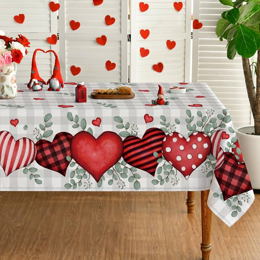 valentine table linens