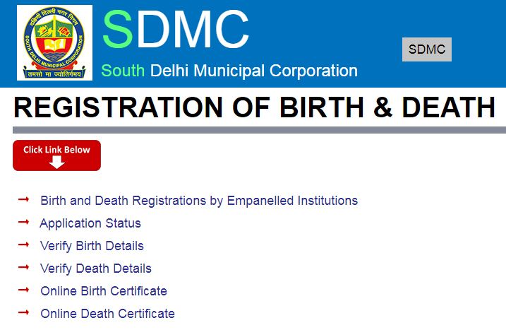 south delhi municipal corporation death certificate