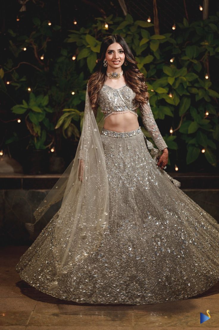 ash colour lehenga