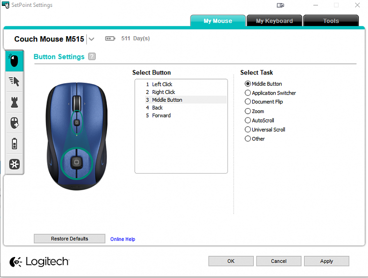 logitech setpoint vs options