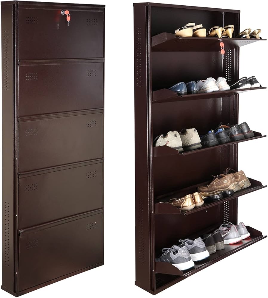 shoe rack with cover metal