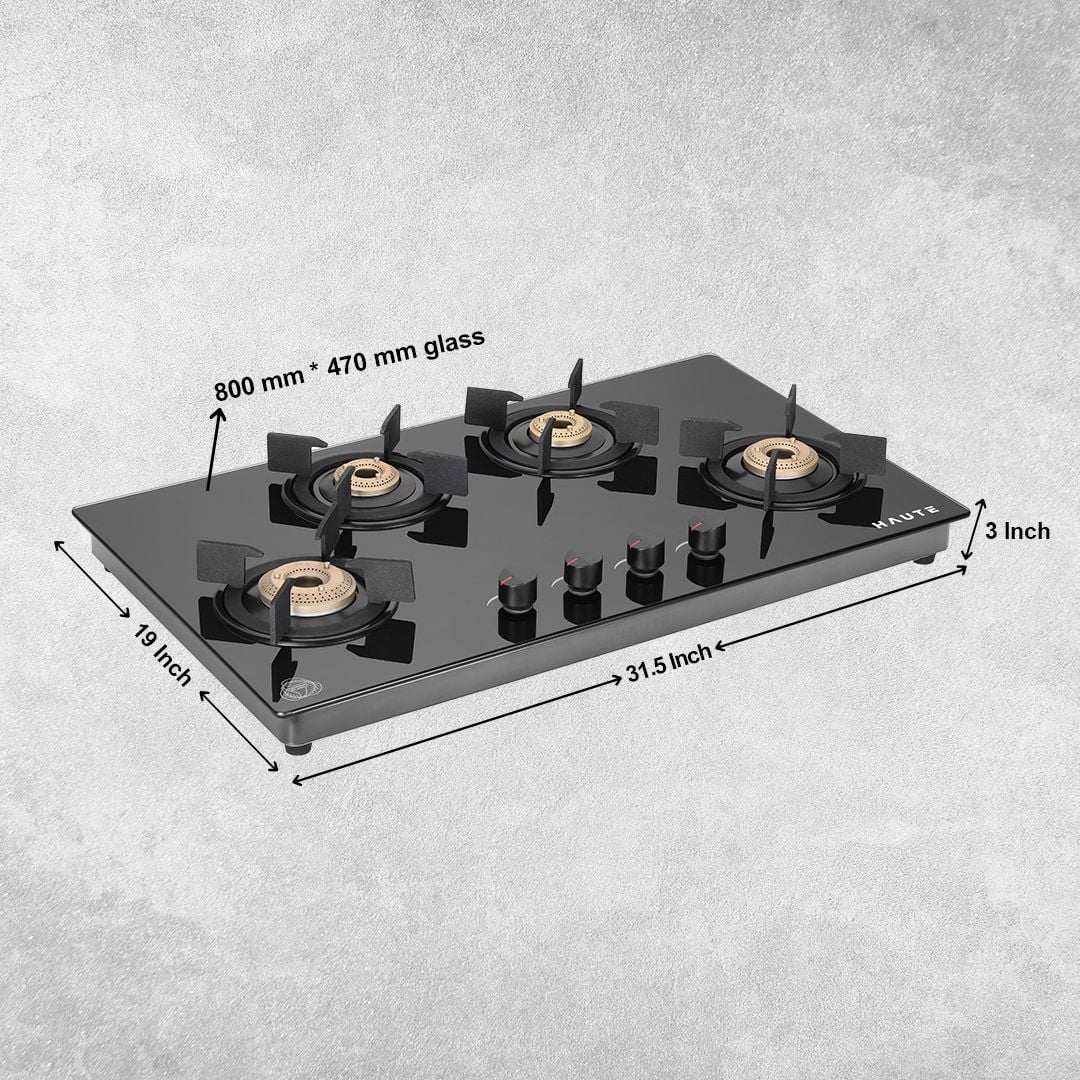 4 burner stove dimensions