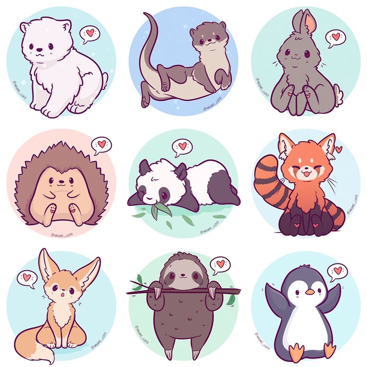 kawaii drawings of animals