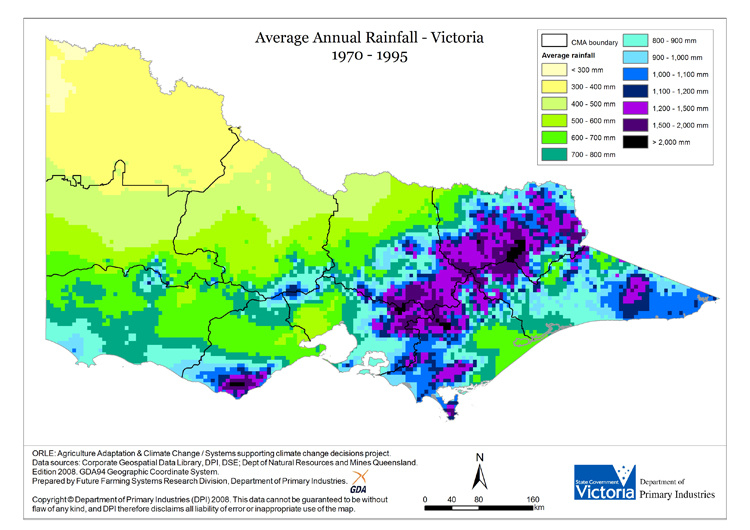 victoria rainfall map