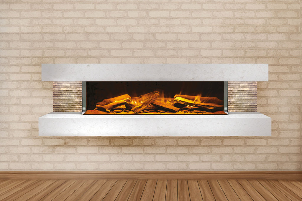 wall mount electric fireplace white