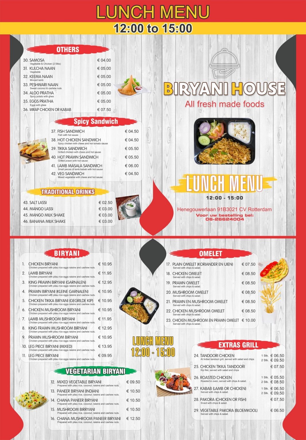 biryani house menu