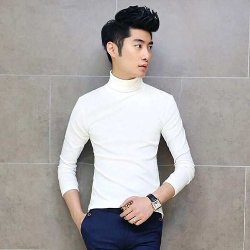 white turtleneck thermal