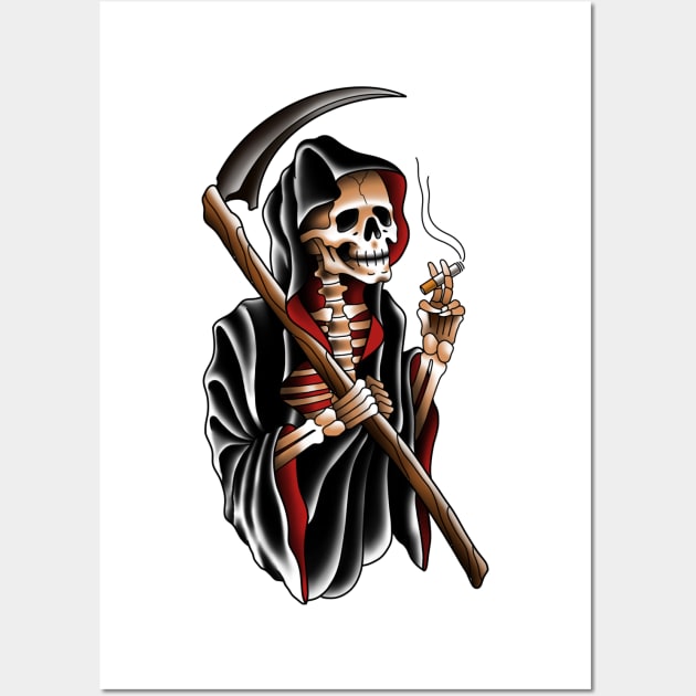 american traditional grim reaper tattoo flash