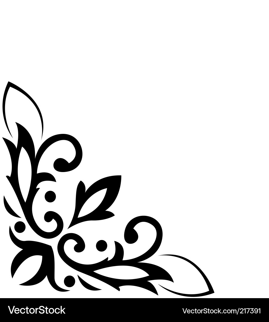 corner flower vector