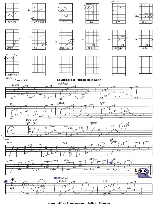 black hole sun chords