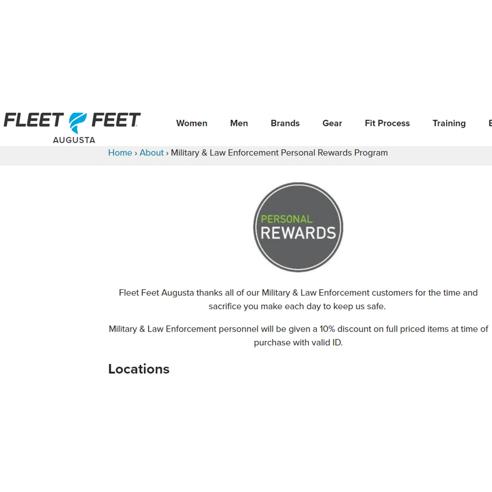 fleet feet military discount