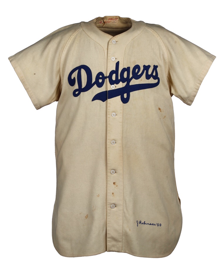 jackie robinson game used jersey