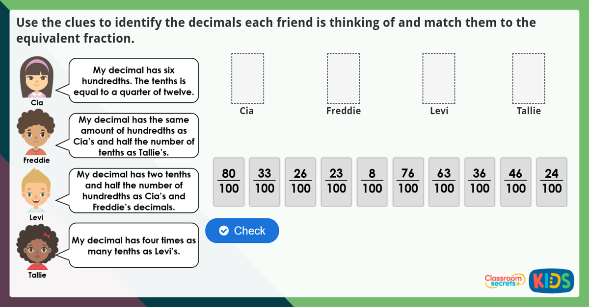 76 hundredths as a decimal