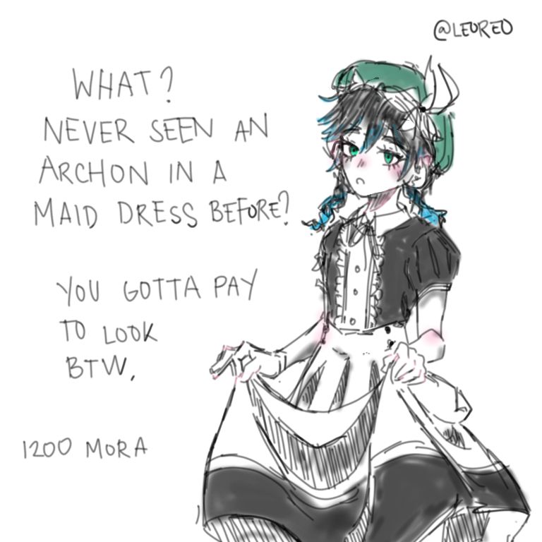 venti in a maid dress