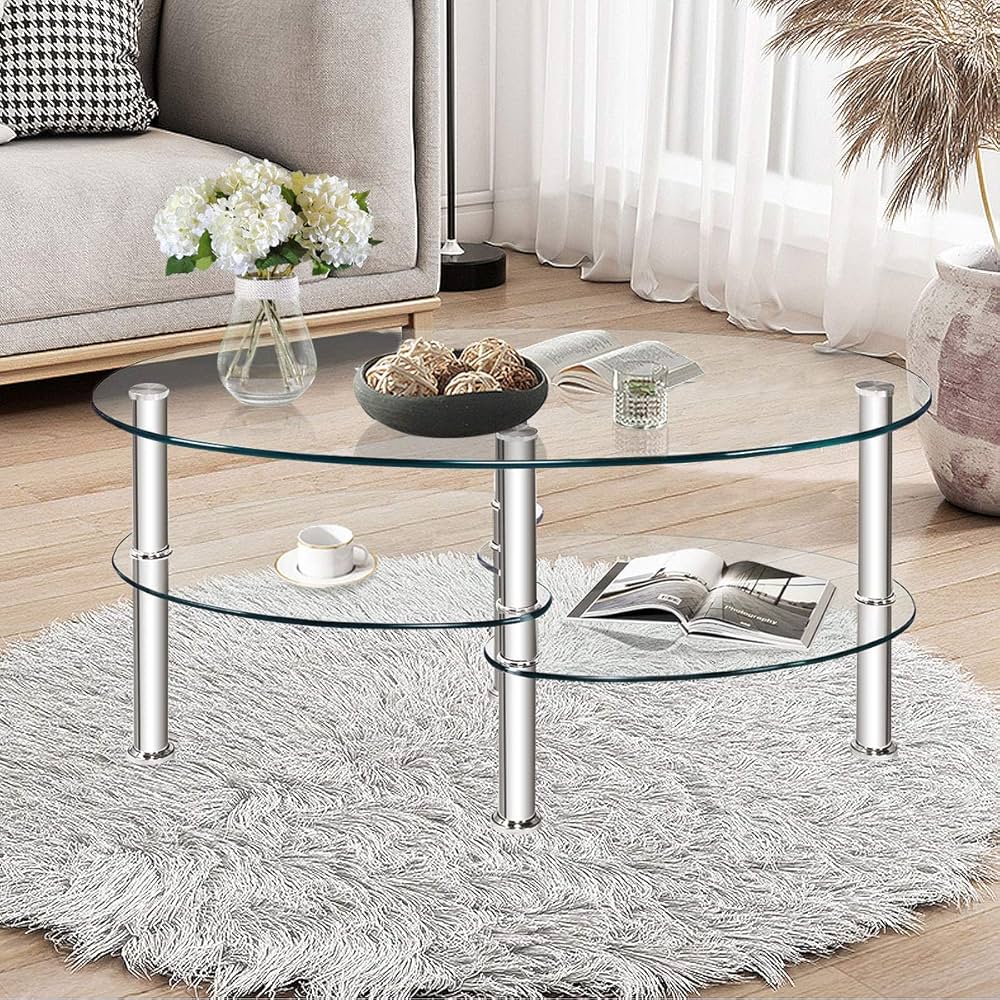 oval glass coffee table canada