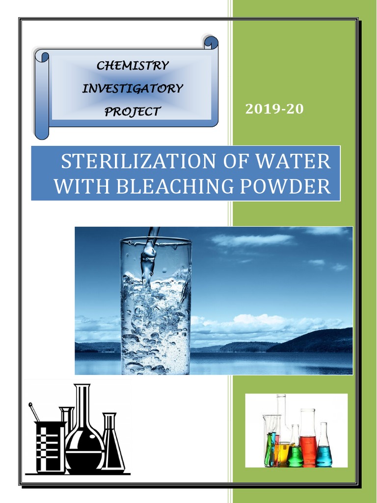 sterilization of water using bleaching powder project pdf