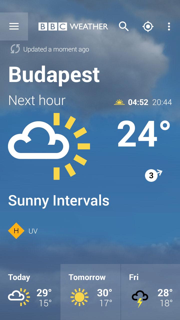 bbc weather budapest