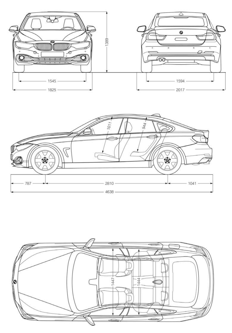 dimensions serie 4 gran coupé