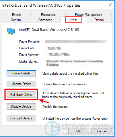 intel dual band wireless ac 3165 driver