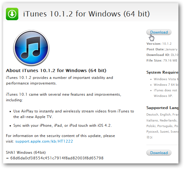 itunes x64 download