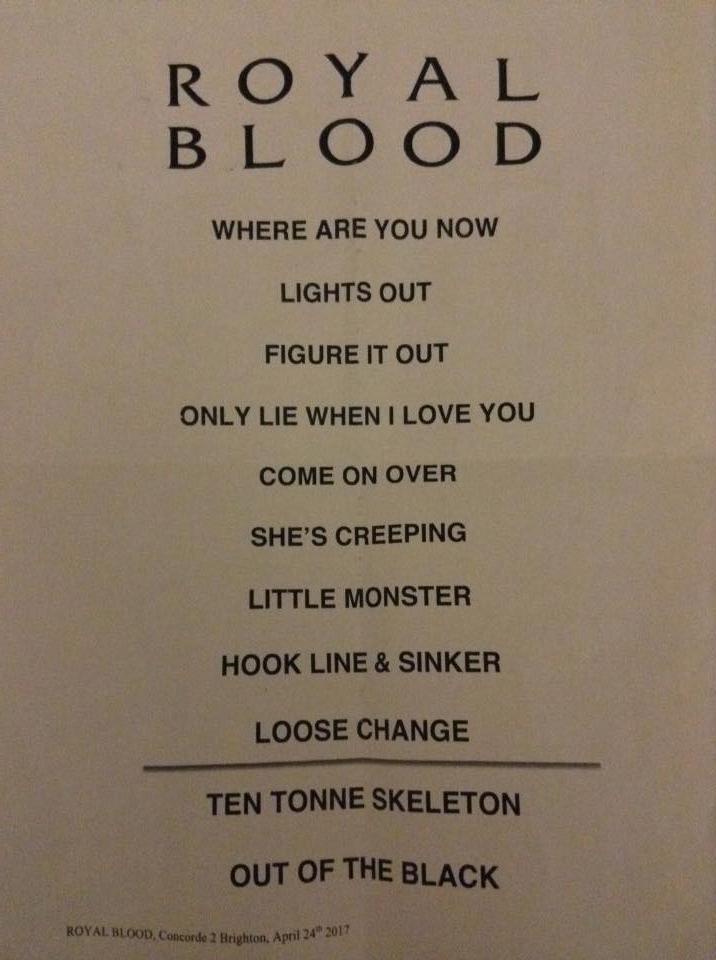 royal blood setlist