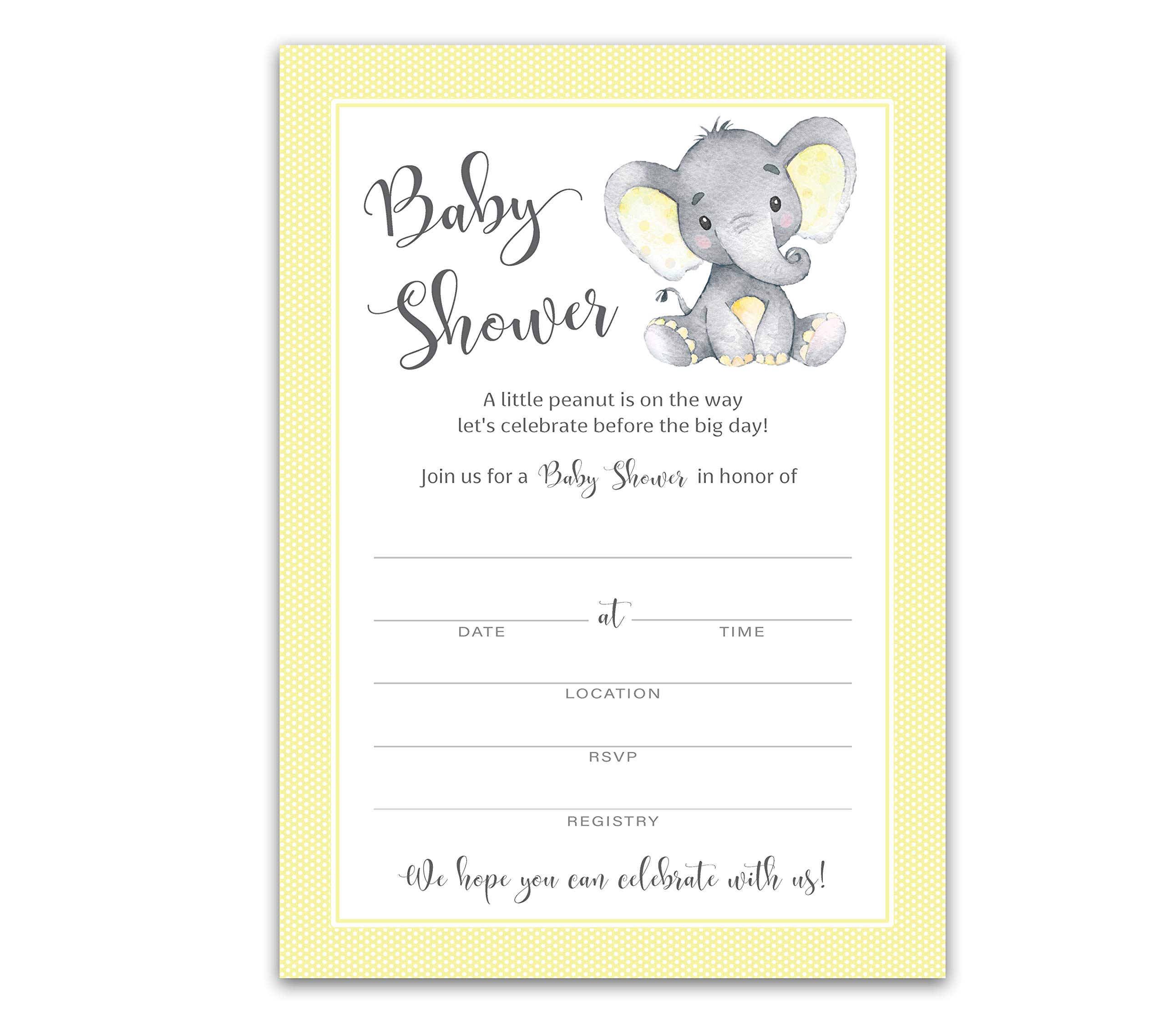 invitaciones de baby shower color amarillo