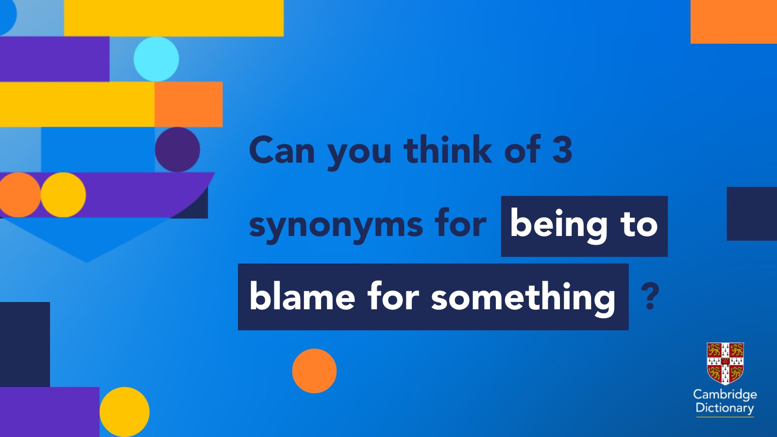 blaming synonym