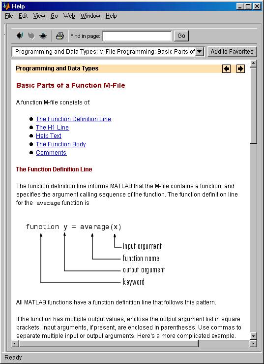 matlab function definition