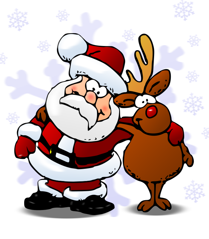 rudolph and santa clipart