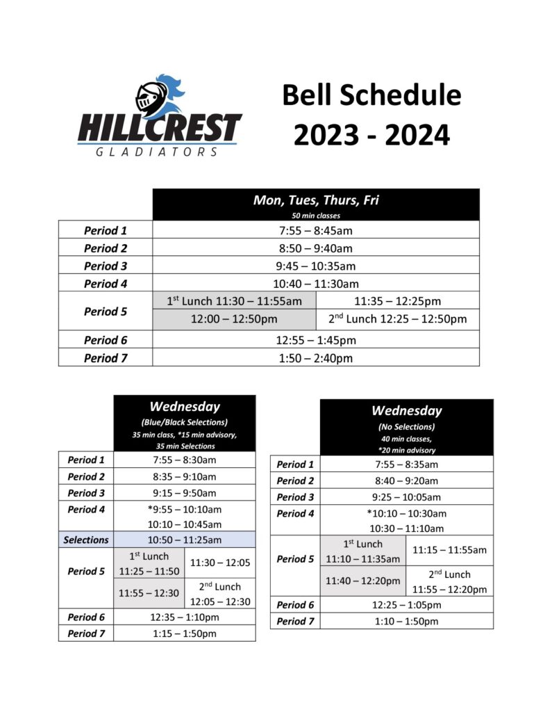 millcreek jr high bell schedule