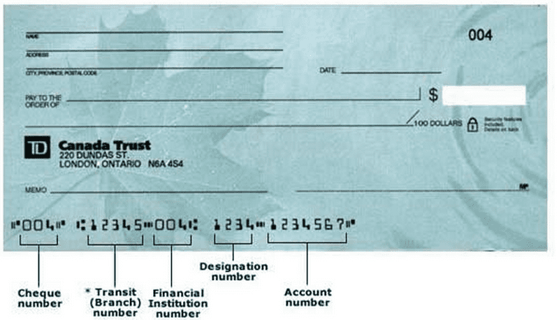 how to find td branch number