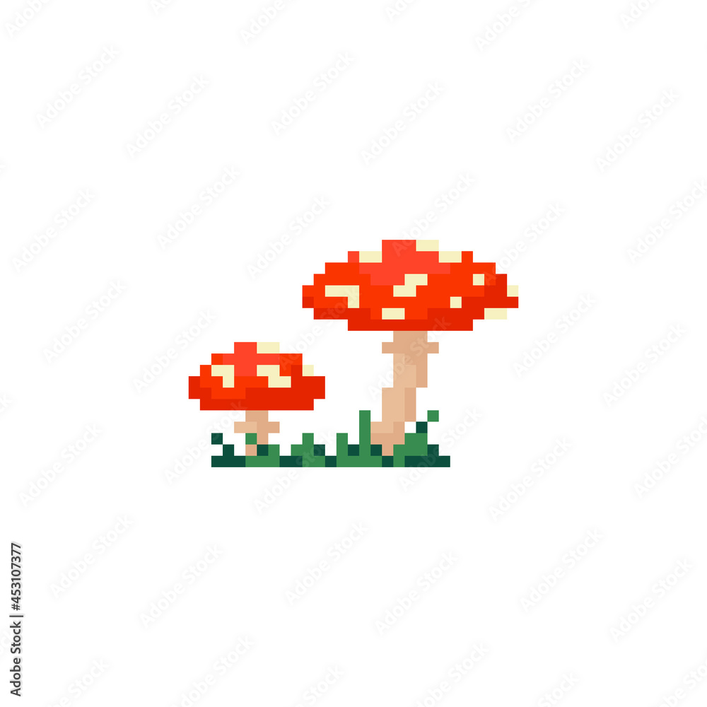 mushroom pixel art