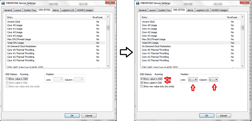 how to show cpu temp in rivatuner