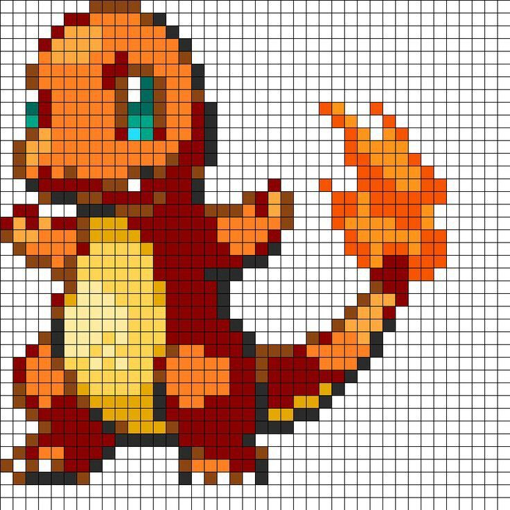 plantilla hama beads pokemon