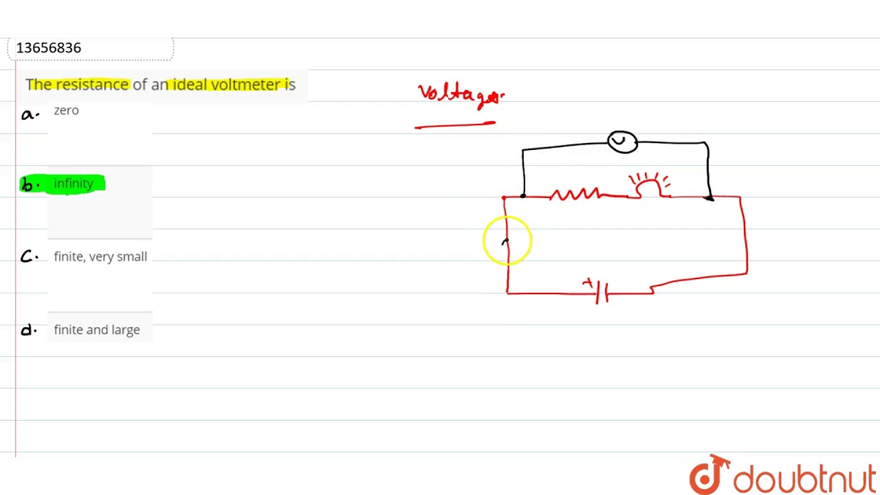 what is the resistance of an ideal voltmeter