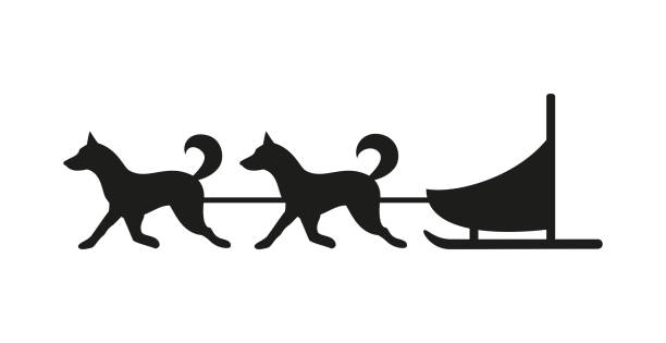 dog sled clipart