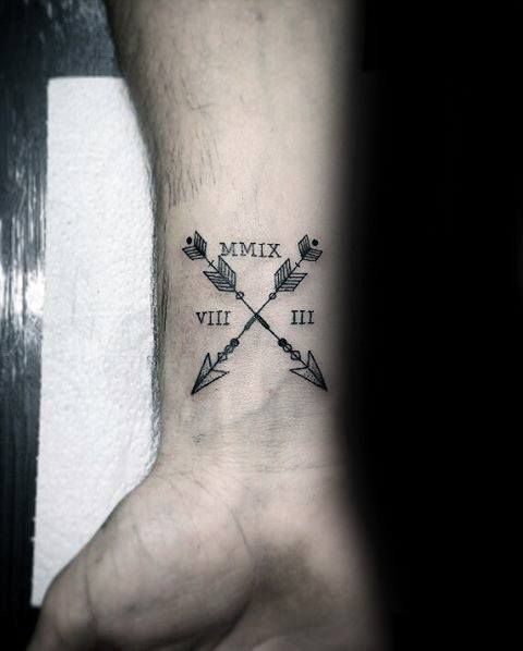 men arrow tattoo