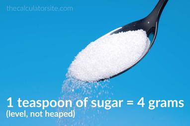 one teaspoon of sugar equals how many grams