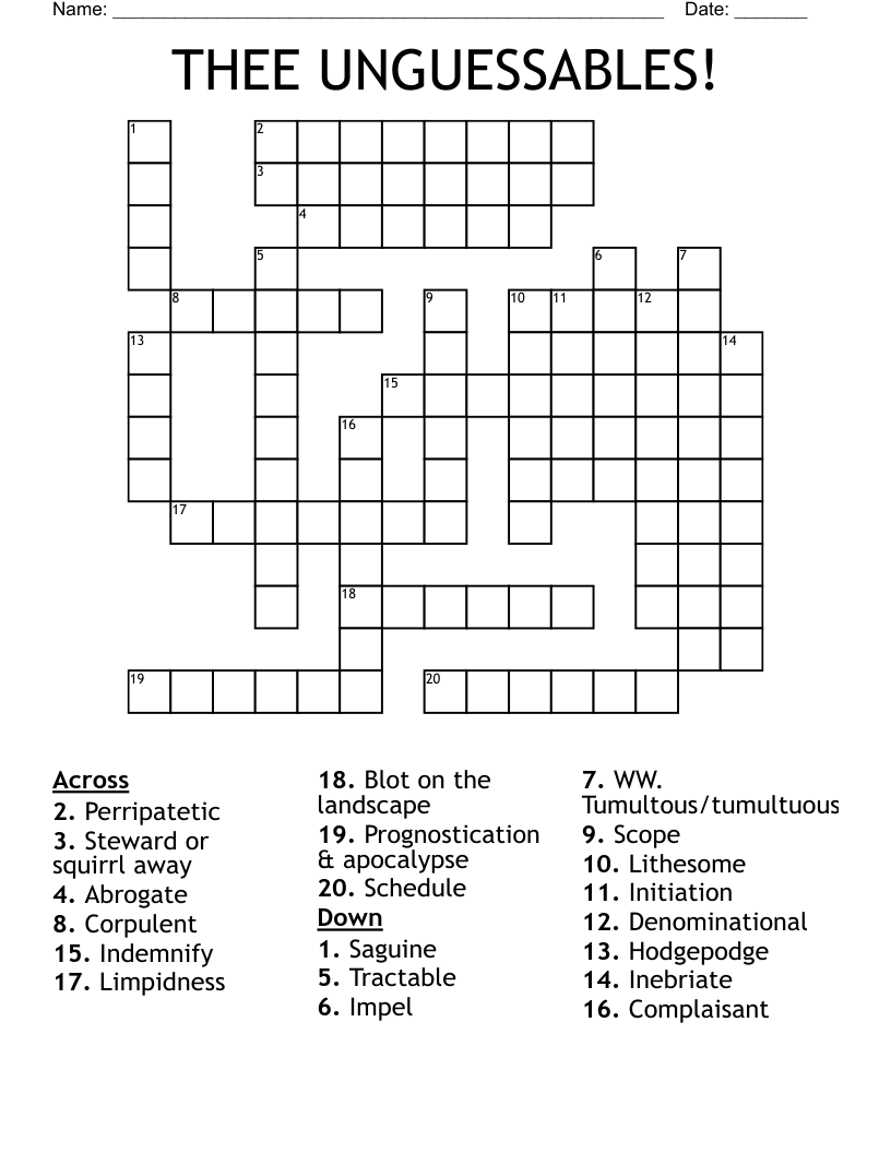 corpulence crossword