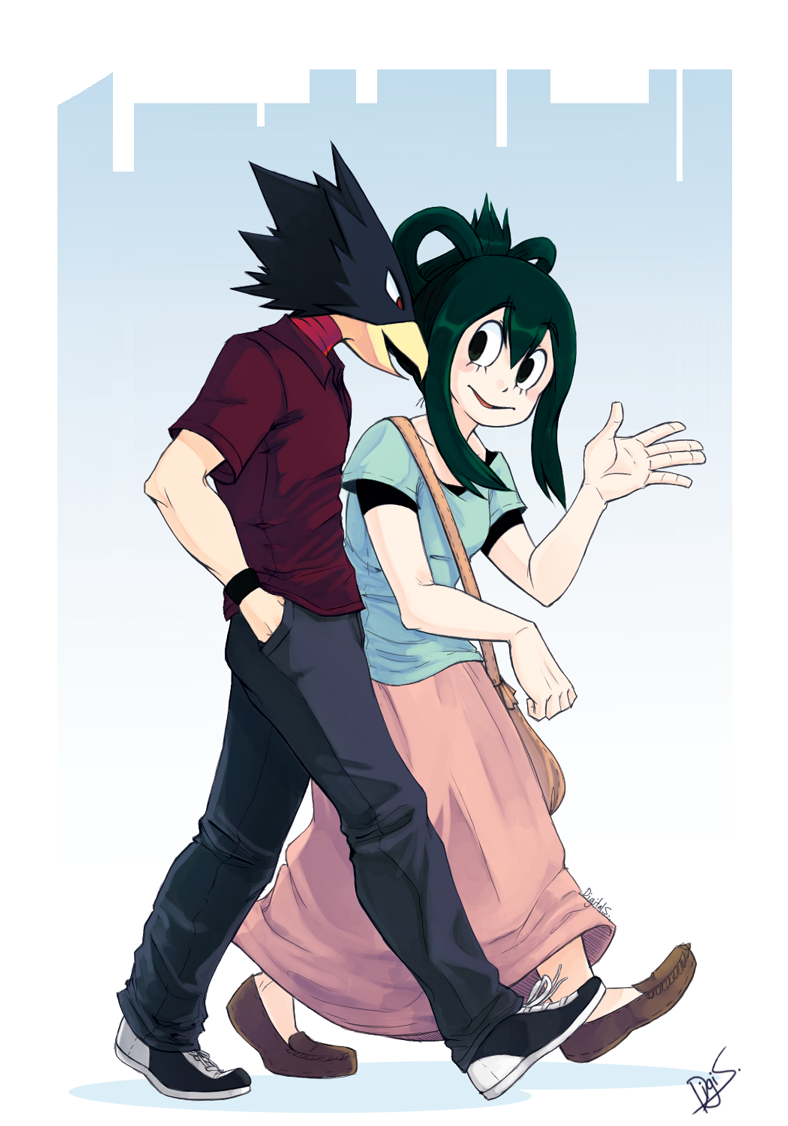 my hero academia tokoyami x tsuyu