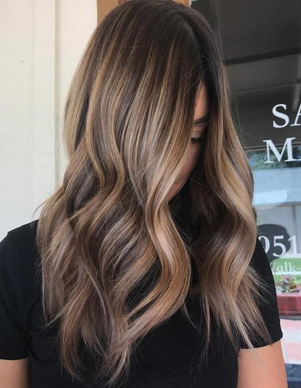 blonde highlights in long brown hair