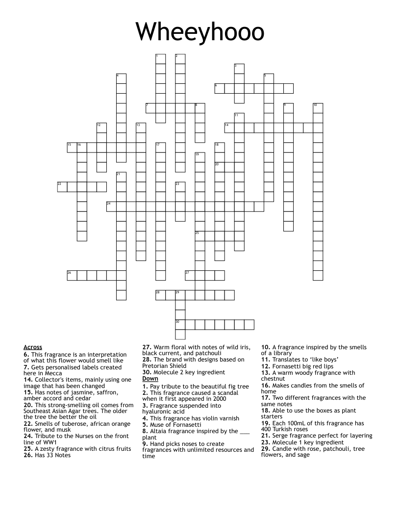 fragrances crossword