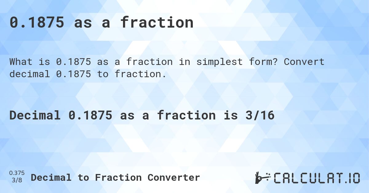 what is 1875 in fraction form