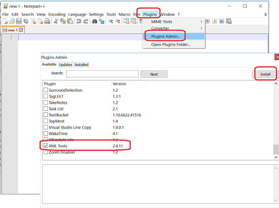 notepad++ xml plugin 64 bit